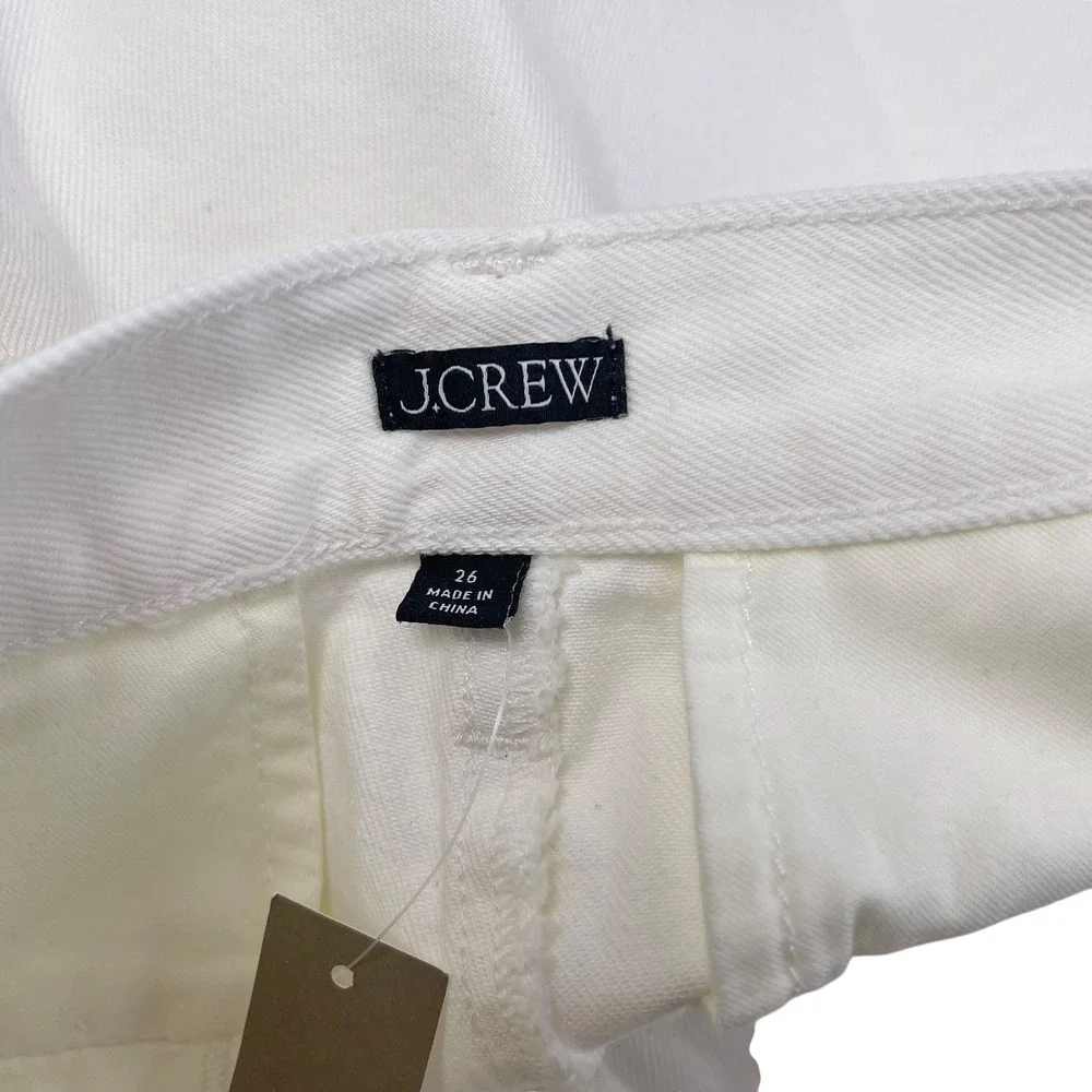 NWT J.Crew High Rise White Denim A-Line Shorts Women's‎ Sz 26 Preppy Nautical